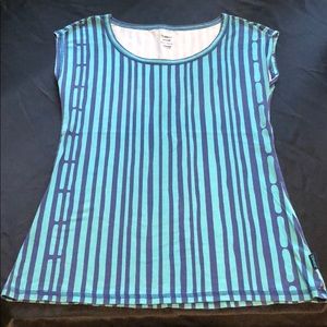 Zumba Blue Striped Retired Top Size Small